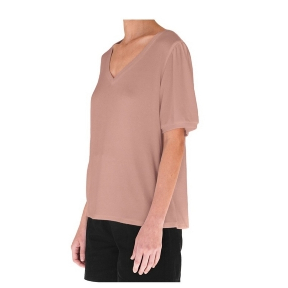 Mod Ref Mauve V-Neck Puff Sleeve Top - Picture 4 of 14